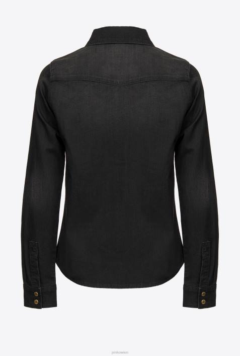 Hemden | Pinko Limousine schwarz leichtes JeanshemdZ4ZP316