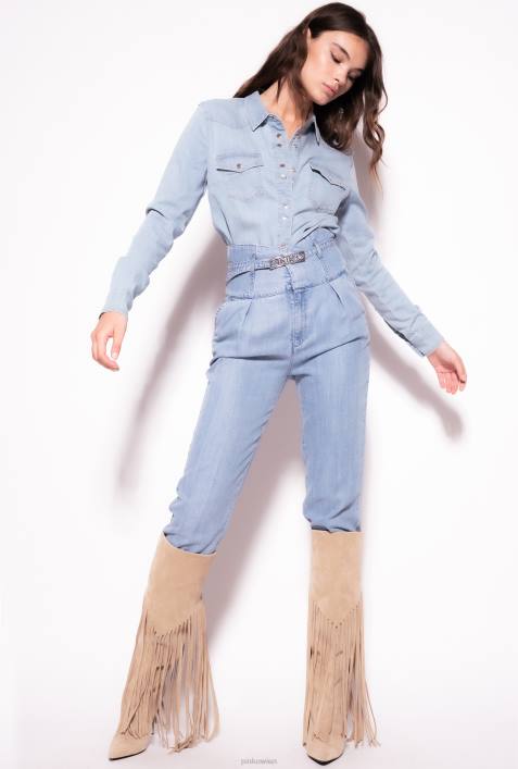 Hemden | Pinko Schattenblau Jeanshemd aus leichtem TwillZ4ZP280
