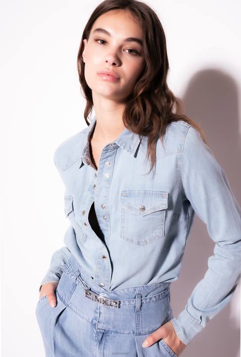 Hemden | Pinko Schattenblau Jeanshemd aus leichtem TwillZ4ZP280