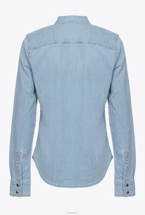 Hemden | Pinko Schattenblau Jeanshemd aus leichtem TwillZ4ZP280