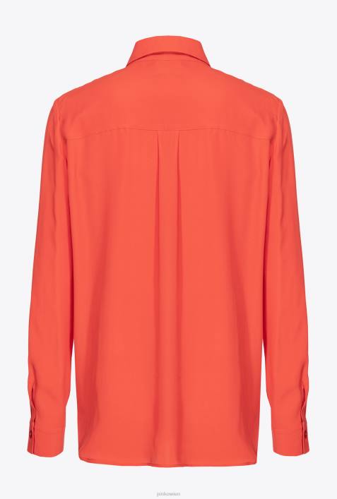 Hemden | Pinko Surimi-Orange Hemd aus Seidenmischung mit BrusttascheZ4ZP242