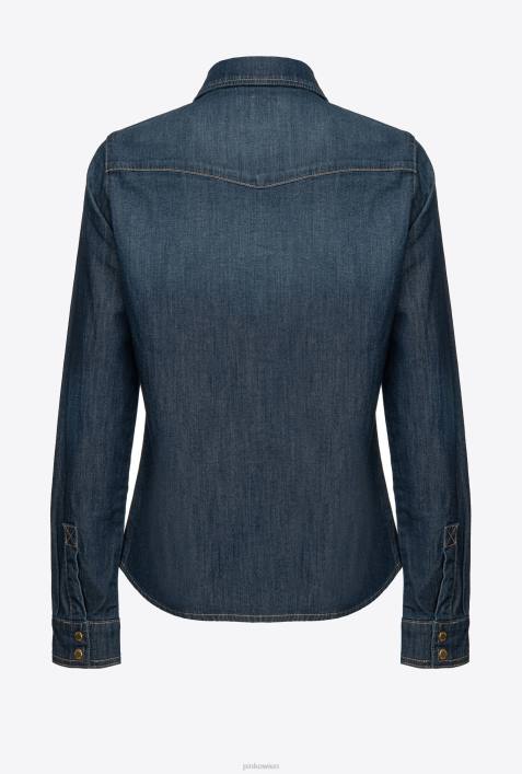 Hemden | Pinko blauer Indigoton Jeanshemd aus leichtem TwillZ4ZP312