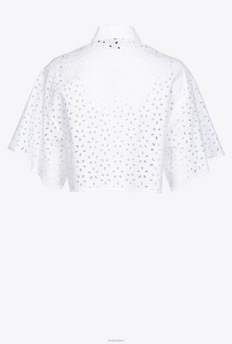 Hemden | Pinko helles Weiss Kurzes Hemd mit LochstickereiZ4ZP286