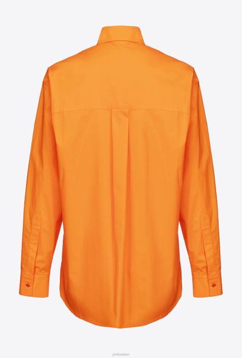 Hemden | Pinko leuchtend orange übergroßes besticktes HemdZ4ZP235