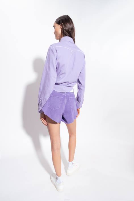 Hemden | Pinko lila kurzes farbiges DrillshirtZ4ZP270
