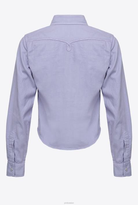 Hemden | Pinko lila kurzes farbiges DrillshirtZ4ZP270