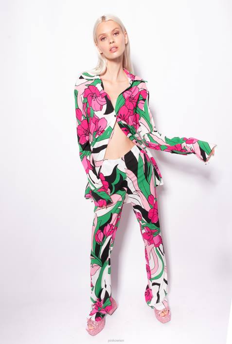 Hemden | Pinko mehrfarbig schwarz/fuchsia Langes Hemd mit BlumendruckZ4ZP272