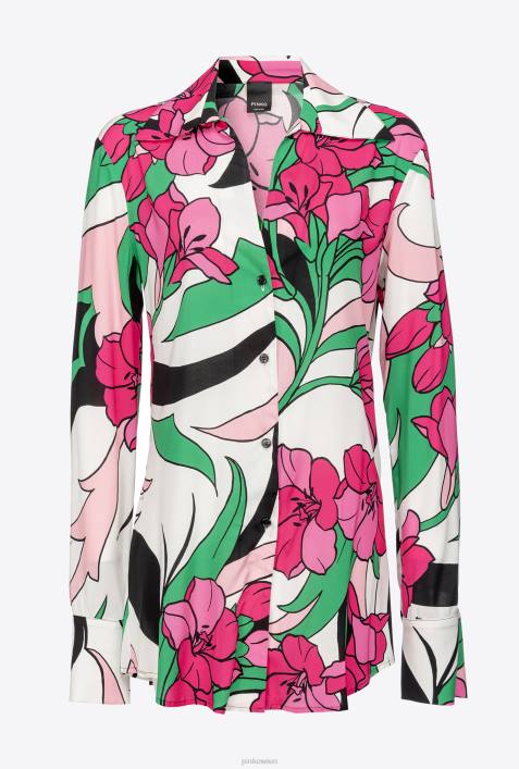 Hemden | Pinko mehrfarbig schwarz/fuchsia Langes Hemd mit BlumendruckZ4ZP272