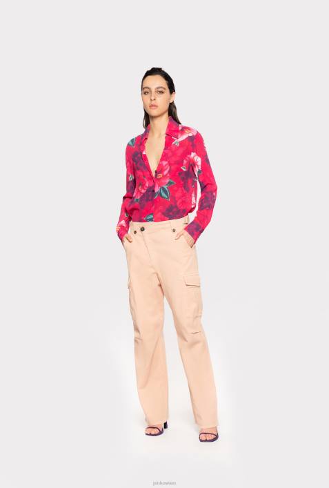 Hemden | Pinko multi. Fuchsia/Rosa Hemd mit Hibiskus-PrintZ4ZP282