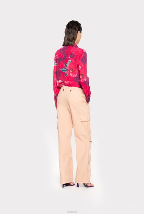 Hemden | Pinko multi. Fuchsia/Rosa Hemd mit Hibiskus-PrintZ4ZP282