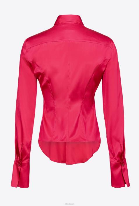 Hemden | Pinko rötlich-rosa Hemd aus SeidensatinZ4ZP256