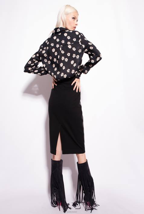 Hemden | Pinko schwarz/ecru grafisches BlumenhemdZ4ZP229