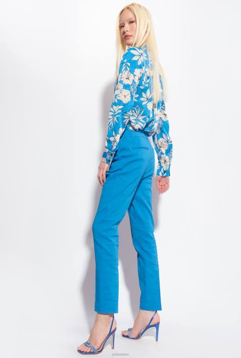 Hemden | Pinko türkis/butter/schwarz grafisches BlumenhemdZ4ZP228