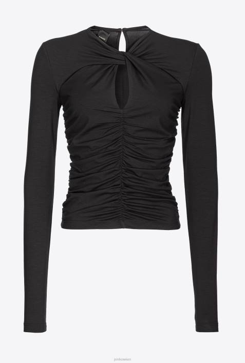 Pullover | Pinko Limousine schwarz oben gerafftZ4ZP486