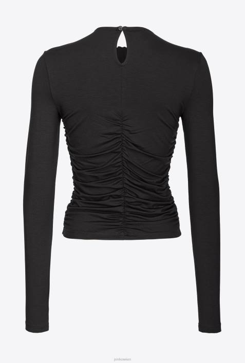 Pullover | Pinko Limousine schwarz oben gerafftZ4ZP486