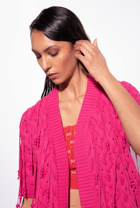 Pullover | Pinko himbeerrot Offener Cardigan mit PerlendetailsZ4ZP415