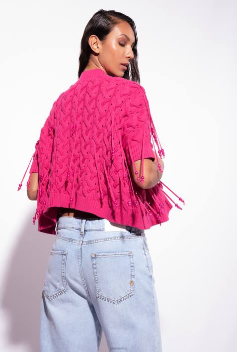Pullover | Pinko himbeerrot Offener Cardigan mit PerlendetailsZ4ZP415