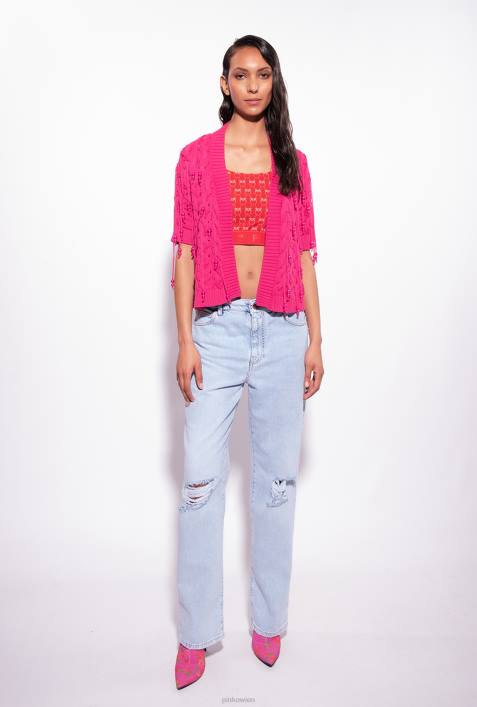 Pullover | Pinko himbeerrot Offener Cardigan mit PerlendetailsZ4ZP415