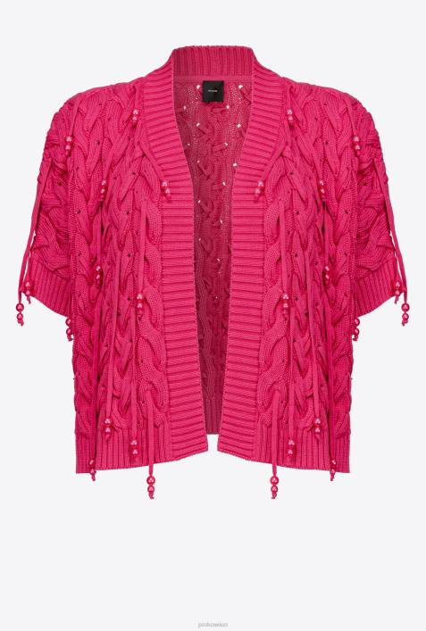 Pullover | Pinko himbeerrot Offener Cardigan mit PerlendetailsZ4ZP415