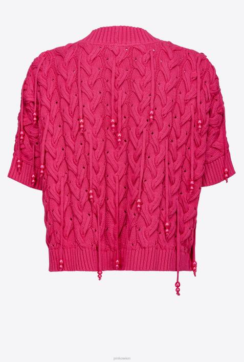 Pullover | Pinko himbeerrot Offener Cardigan mit PerlendetailsZ4ZP415