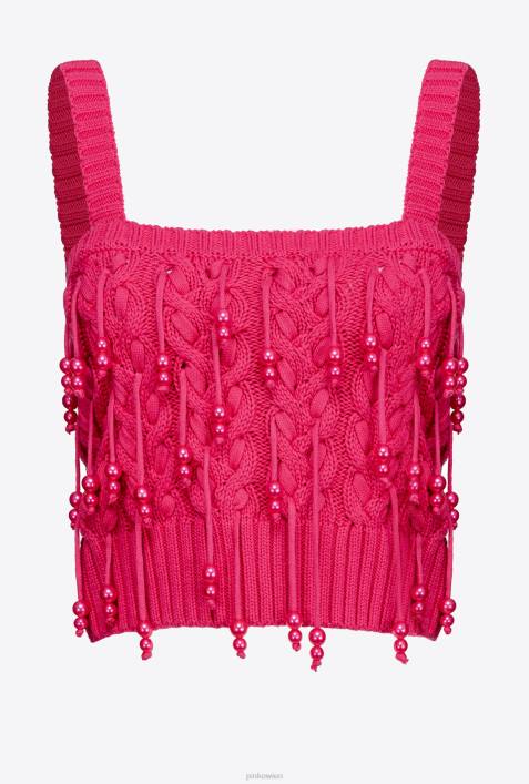 Pullover | Pinko himbeerrot Strickoberteil mit PerlendetailsZ4ZP417