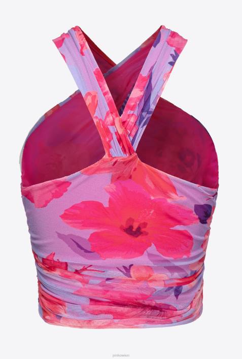 Nach oben | Pinko Flieder/Hellrosa/Fuchsia Wickeloberteil mit tropischem BlumendruckZ4ZP414