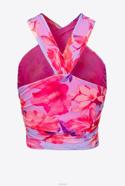Nach oben | Pinko Flieder/Hellrosa/Fuchsia Wickeloberteil mit tropischem BlumendruckZ4ZP416