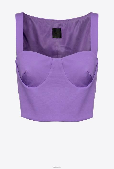 Nach oben | Pinko Lavendelflieder Crop-Top mit Scuba-EffektZ4ZP347