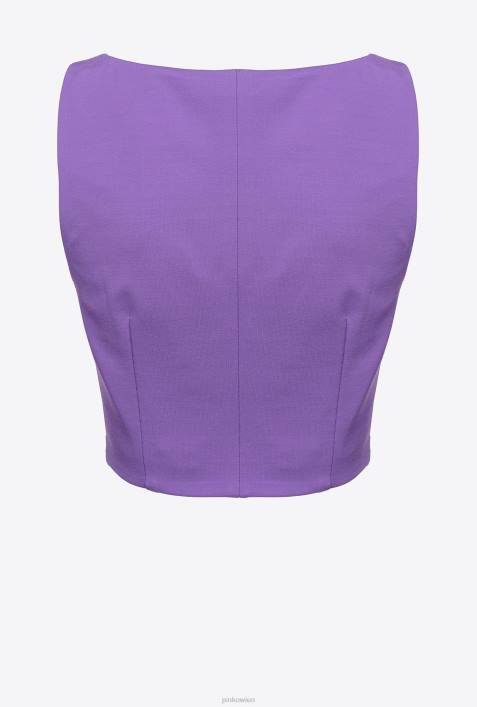 Nach oben | Pinko Lavendelflieder Crop-Top mit Scuba-EffektZ4ZP347