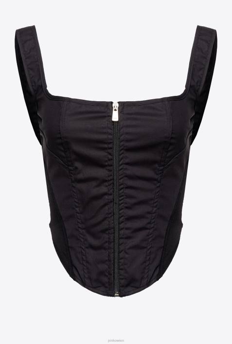 Nach oben | Pinko Limousine schwarz Bustier aus PopelineZ4ZP483