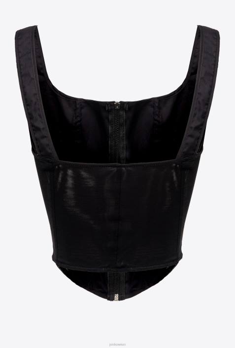 Nach oben | Pinko Limousine schwarz Bustier aus PopelineZ4ZP483