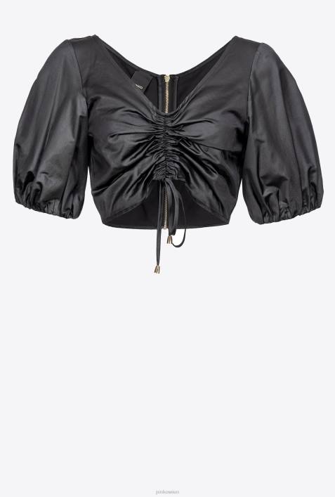 Nach oben | Pinko Limousine schwarz Crop-Top aus PopelineZ4ZP344