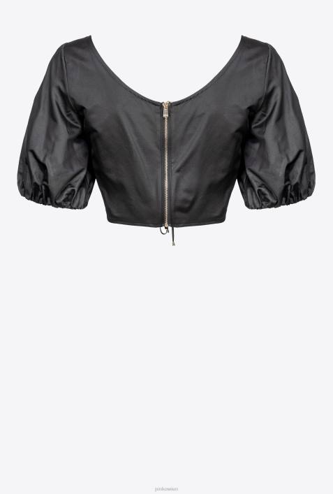 Nach oben | Pinko Limousine schwarz Crop-Top aus PopelineZ4ZP344