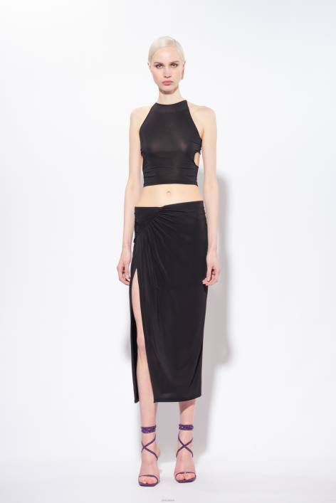 Nach oben | Pinko Limousine schwarz Fließendes Crop-Top aus JerseyZ4ZP346