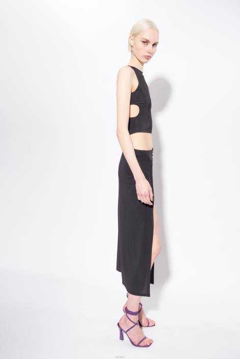 Nach oben | Pinko Limousine schwarz Fließendes Crop-Top aus JerseyZ4ZP346