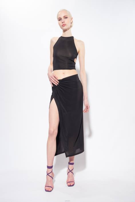 Nach oben | Pinko Limousine schwarz Fließendes Crop-Top aus JerseyZ4ZP346