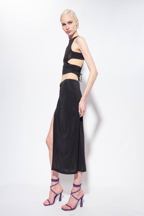 Nach oben | Pinko Limousine schwarz Fließendes Crop-Top aus JerseyZ4ZP346