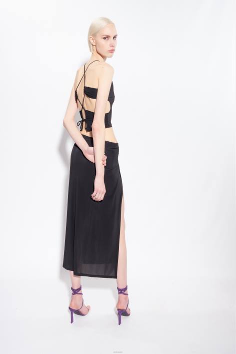Nach oben | Pinko Limousine schwarz Fließendes Crop-Top aus JerseyZ4ZP346