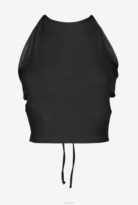 Nach oben | Pinko Limousine schwarz Fließendes Crop-Top aus JerseyZ4ZP346