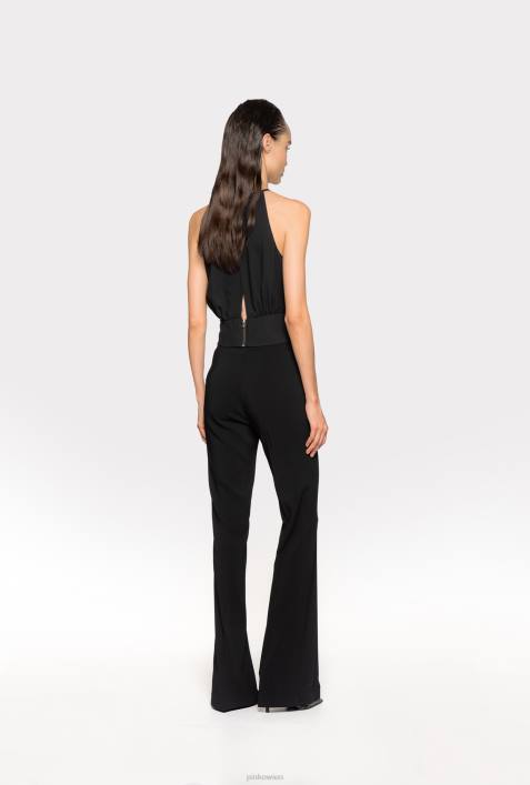 Nach oben | Pinko Limousine schwarz Fließendes Crop-Top aus KreppZ4ZP357