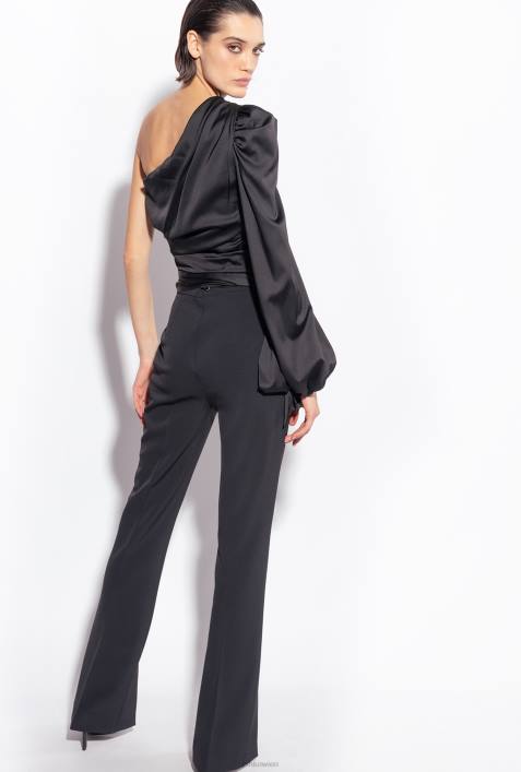 Nach oben | Pinko Limousine schwarz One-Shoulder-Oberteil aus SatinZ4ZP247