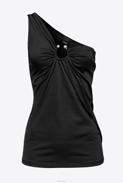 Nach oben | Pinko Limousine schwarz One-Shoulder-Top mit RingZ4ZP462
