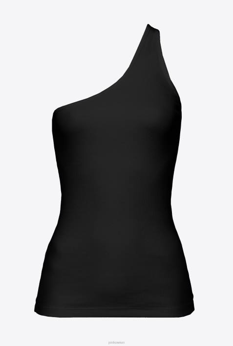 Nach oben | Pinko Limousine schwarz One-Shoulder-Top mit StickereiZ4ZP470
