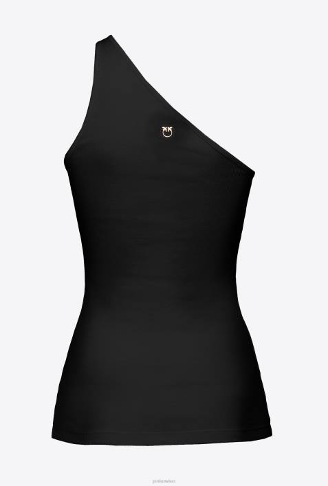 Nach oben | Pinko Limousine schwarz One-Shoulder-Top mit StickereiZ4ZP470