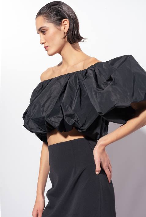 Nach oben | Pinko Limousine schwarz Taft-Crop-TopZ4ZP394