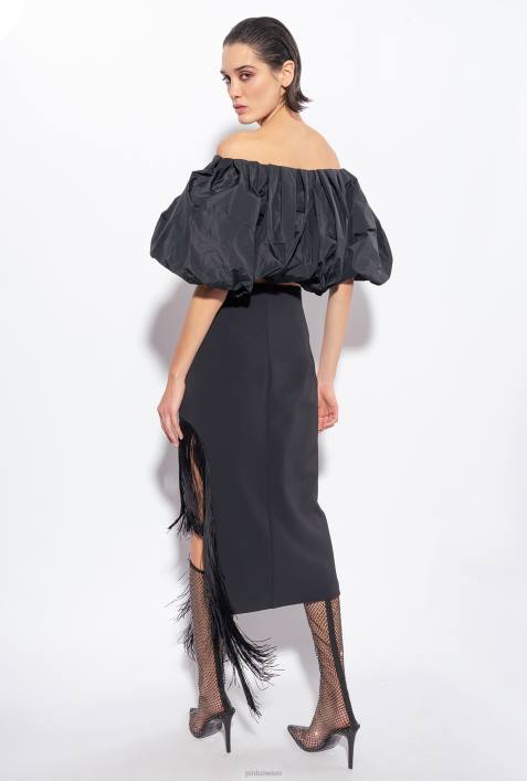 Nach oben | Pinko Limousine schwarz Taft-Crop-TopZ4ZP394