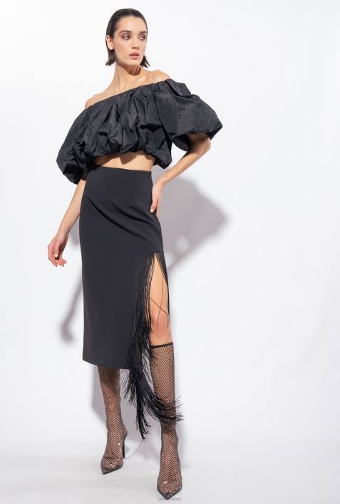 Nach oben | Pinko Limousine schwarz Taft-Crop-TopZ4ZP394