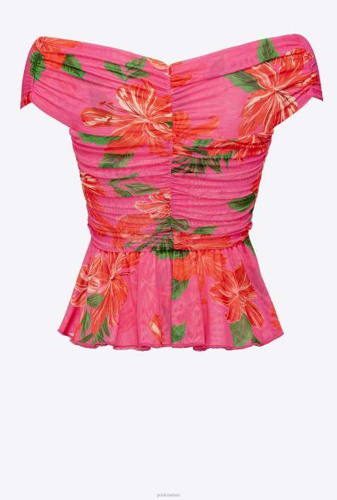 Nach oben | Pinko Multi-Fuchsia/Rot Oberteil mit BlumendruckZ4ZP370