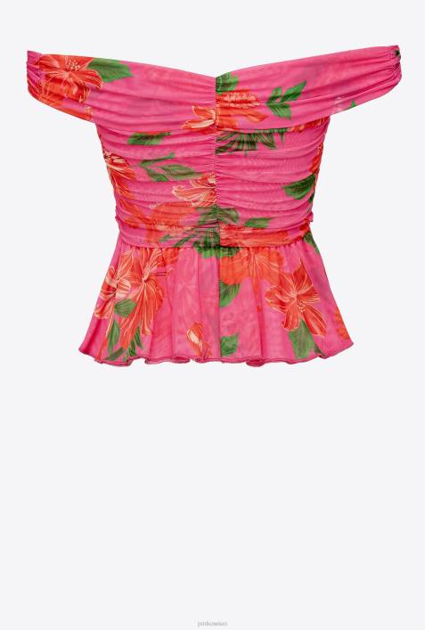 Nach oben | Pinko Multi-Fuchsia/Rot Oberteil mit BlumendruckZ4ZP370