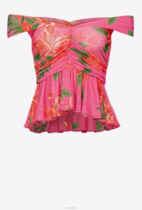 Nach oben | Pinko Multi-Fuchsia/Rot Oberteil mit BlumendruckZ4ZP370